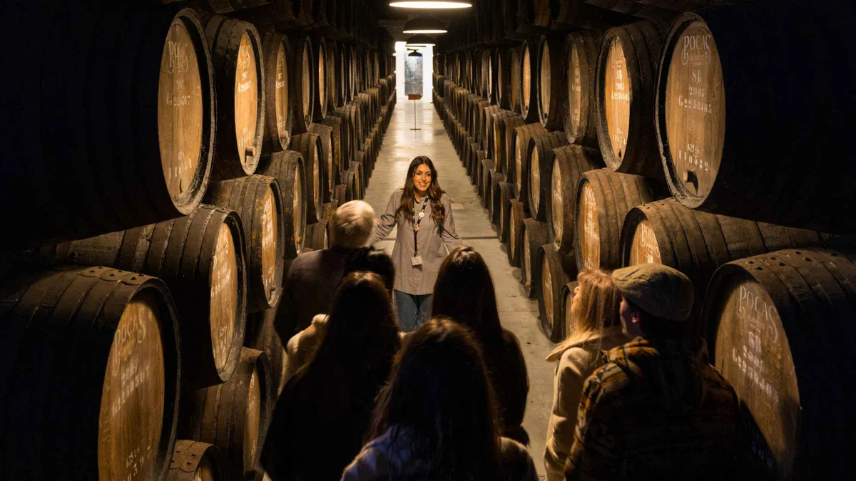 Poças port wine cellar and tasting room on a guided port wine tour in Porto, Portugal