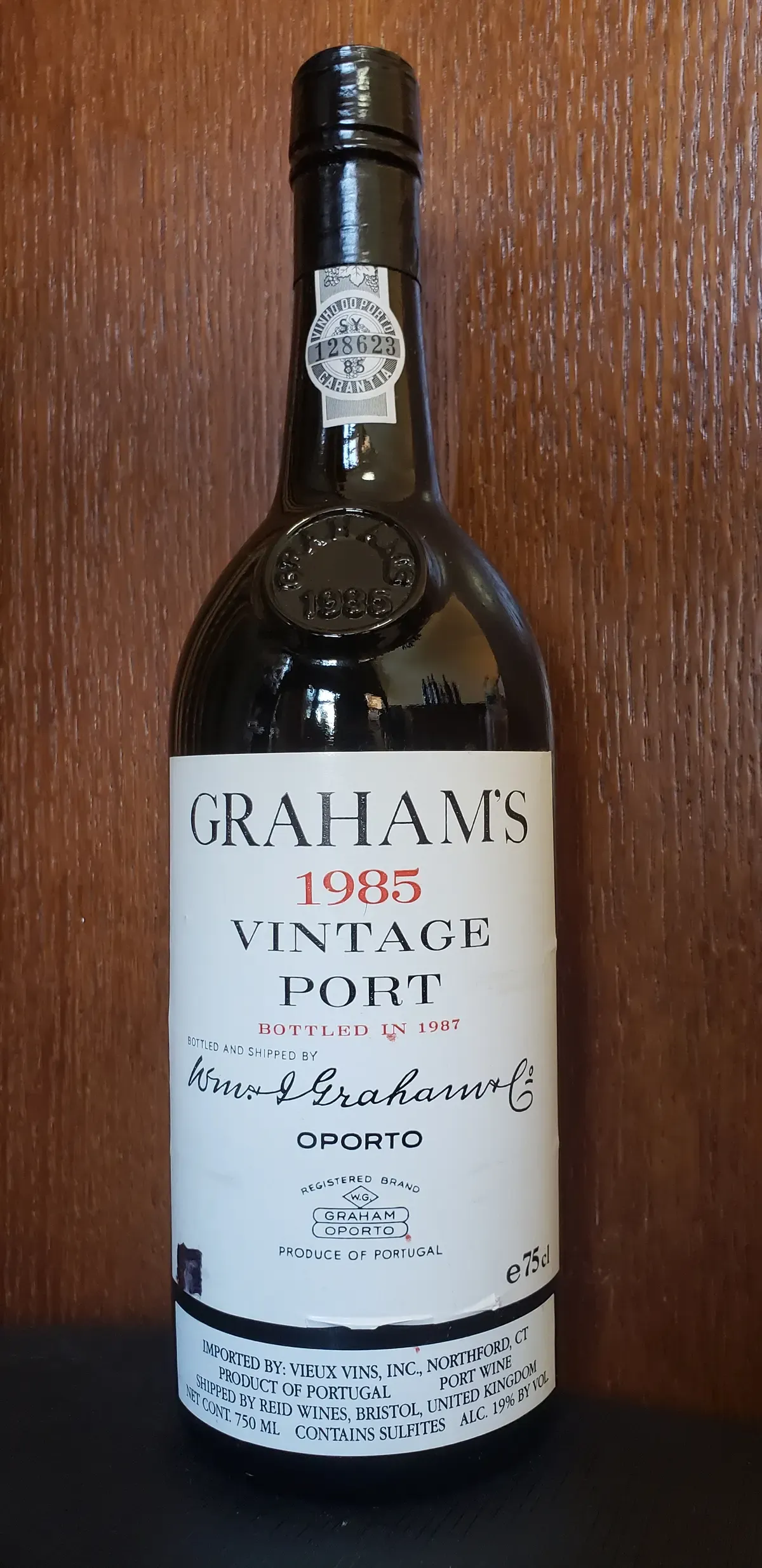 Bottle of Graham's 1985 Vintage Port, the producer behind the Graham's port lodge tour in Porto