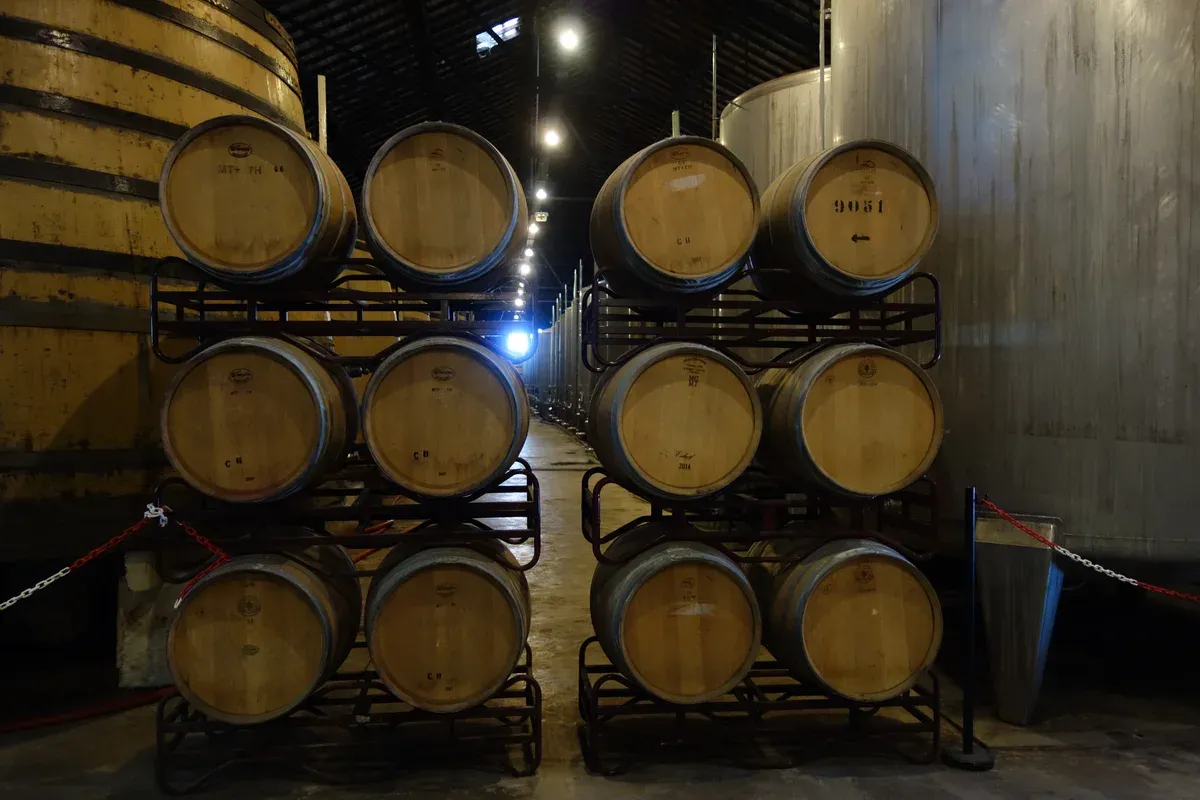 Barrels racked in the Real Companhia Velha cellars, a stop on port wine tours in Vila Nova de Gaia